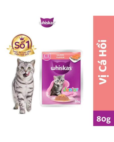 Pate whiskas mèo con vị cá hồi 80g 