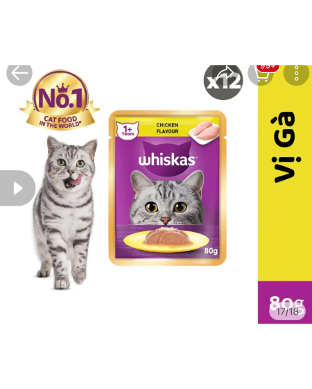 Pate whiskas mèo vị gà 80g 