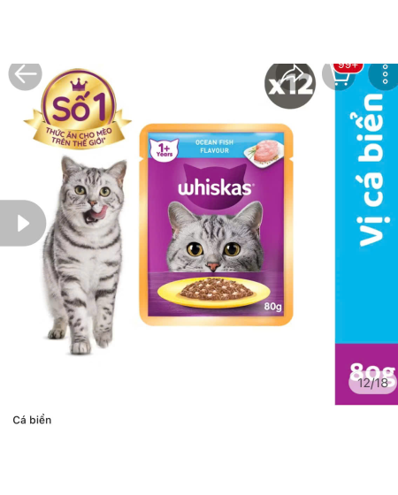 Pate whiskas mèo vị cá biển 80g 