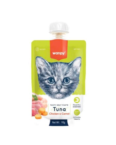 Súp thưởng nắp vặn wanpy cá ngừ , gà và cà rốt 90g