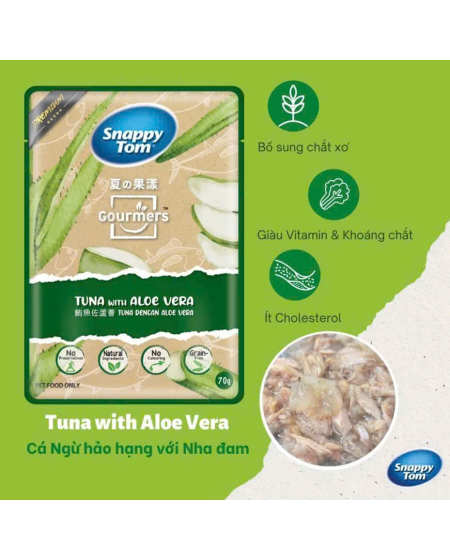 Pate snappy tom cá ngừ và tôm, nha đam 70g 