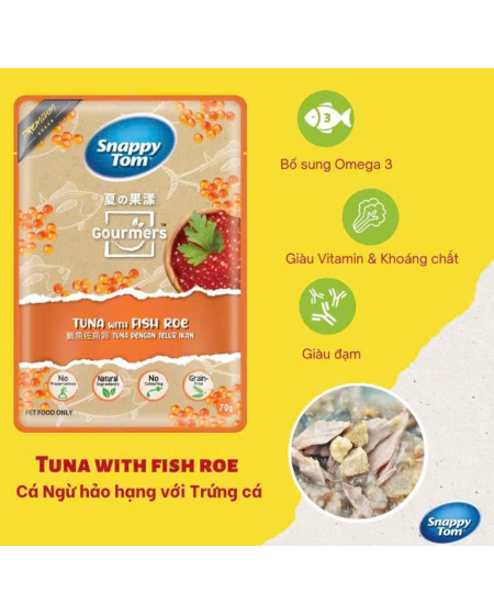 Pate snappy tom cá ngừ và trứng cá 70g