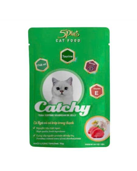 Pate catchy vị cá ngừ , cá tráp trong thạch 70g 
