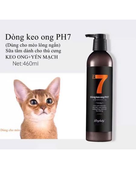 Sữa tắm keo ong PH7 mèo lông ngắn 460ml