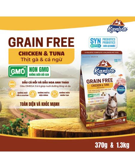 Hạt KANIVA cho mèo không ngũ cốc gà, cá ngừ 1.3kg